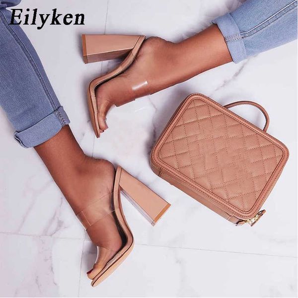 eilyken summer square high heels mules women slippers pvc transparent slides casual slippers shoes size 35-42 210715, Black
eilyken summer square high heels mules women slippers pvc transparent slides casual slippers shoes size 35-42 210715, Black