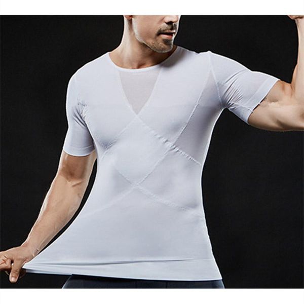 men's body shapers men tummy tuck waist trainer slimming corset compression shirt posture shapewear gynecomastia belly reduction, Black;brown
