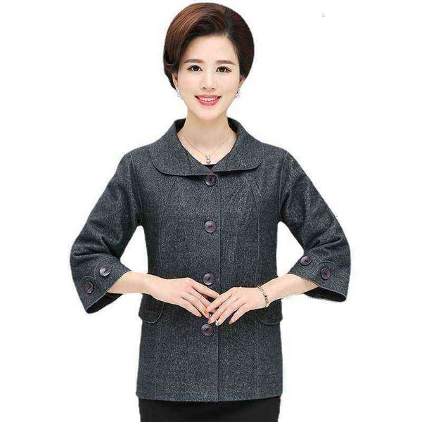 mother's autumn short woolen coat middle-aged and elderly women's spring nine sleeve, Black
mother's autumn short woolen coat middle-aged and elderly women's spring nine sleeve, Black