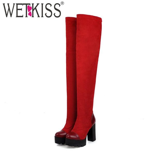 boots wetkiss platform high heels women thigh boot female stitching shoes lady round toe stretch winter plus size 48, Black
boots wetkiss platform high heels women thigh boot female stitching shoes lady round toe stretch winter plus size 48, Black