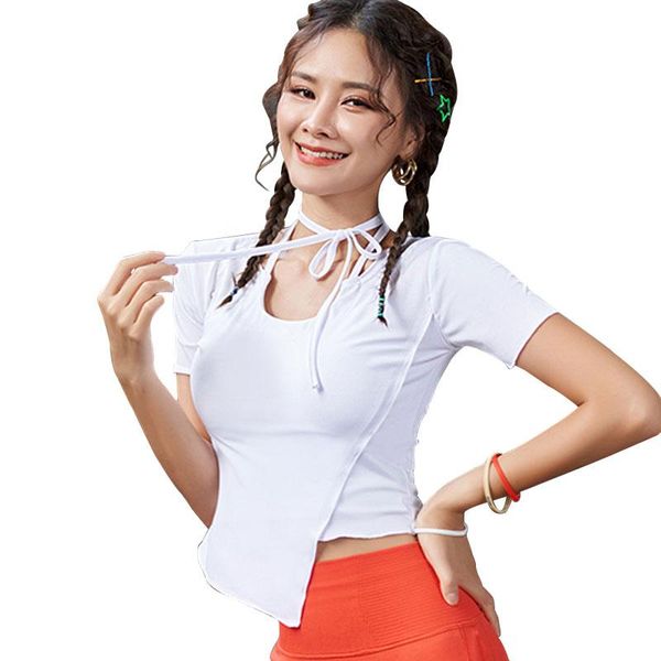 yoga outfit summer women sports gym short sleeve split side bandage shirts tight dry quick irregular exercise t-shirts fitness wear
yoga outfit summer women sports gym short sleeve split side bandage shirts tight dry quick irregular exercise t-shirts fitness wear