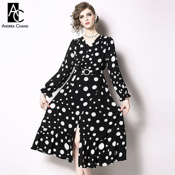 casual dresses -xxl spring summer woman dress small big white dot pattern print with sash belt v-neck long sleeve office, Black;gray
casual dresses -xxl spring summer woman dress small big white dot pattern print with sash belt v-neck long sleeve office, Black;gray