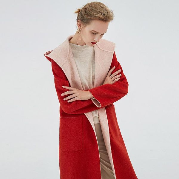 women's wool & blends 2021 winter female overcoat hooded waistband autumn women est fashion coat elegant lady slim crashmere oat, Black
women's wool & blends 2021 winter female overcoat hooded waistband autumn women est fashion coat elegant lady slim crashmere oat, Black