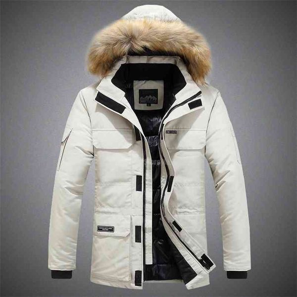 -30 degree winter fashion couple down parkas men's white duck down jacket coats fur hooded thick warm snow windbreaker outerwear 210818, Black
-30 degree winter fashion couple down parkas men's white duck down jacket coats fur hooded thick warm snow windbreaker outerwear 210818, Black