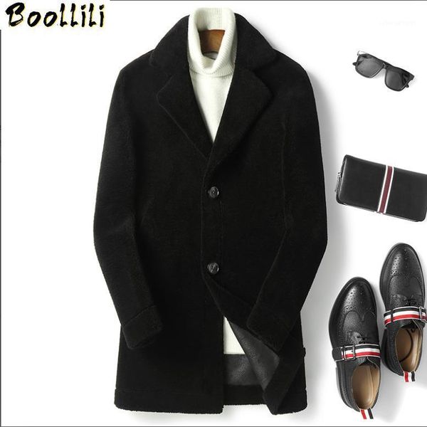 men's leather & faux boollili 100% wool coat real fur men sheep shearing long autumn winter jacket suede lining mens coats, Black
men's leather & faux boollili 100% wool coat real fur men sheep shearing long autumn winter jacket suede lining mens coats, Black