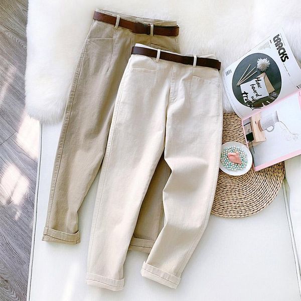 spring women's pencil pants with belt high waist ladies casual nine-point female 2021 fashion slim trousers for women & capris, Black;white
spring women's pencil pants with belt high waist ladies casual nine-point female 2021 fashion slim trousers for women & capris, Black;white