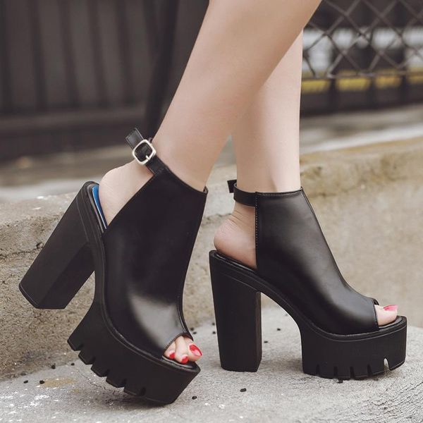 sandals summer peep toe women shoes thick heel high platform block heels women's, Black
sandals summer peep toe women shoes thick heel high platform block heels women's, Black