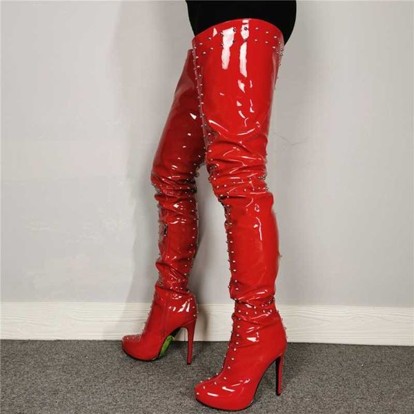 boots beauty fashion women spring summer over knee with rivets decorate pointed toe high platform zipper thin heels, Black
boots beauty fashion women spring summer over knee with rivets decorate pointed toe high platform zipper thin heels, Black