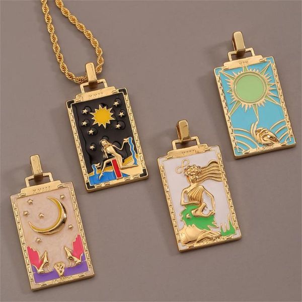 pendant necklaces mysterious tarot necklace for men jewelry 18k real gold plated women prediction good luck accessory, Silver
pendant necklaces mysterious tarot necklace for men jewelry 18k real gold plated women prediction good luck accessory, Silver