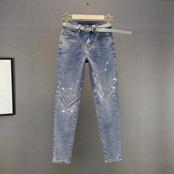 fashion jeans heavy industry ironing and drilling ny women's 2021 summer leisure high waist slim quarter leggings, Blue
fashion jeans heavy industry ironing and drilling ny women's 2021 summer leisure high waist slim quarter leggings, Blue