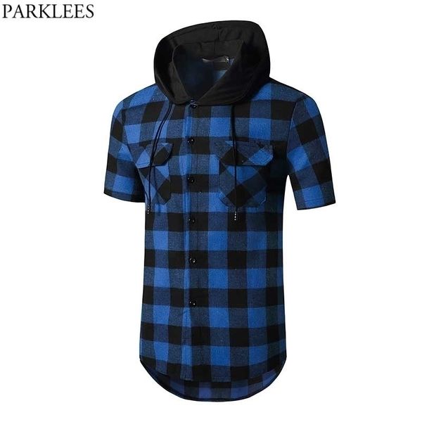 men's plaid checked hoodie shirts short sleeve two pocket western snap shirt casual patchwork streetwear shirt chemise homme 2xl 210522, White;black
men's plaid checked hoodie shirts short sleeve two pocket western snap shirt casual patchwork streetwear shirt chemise homme 2xl 210522, White;black