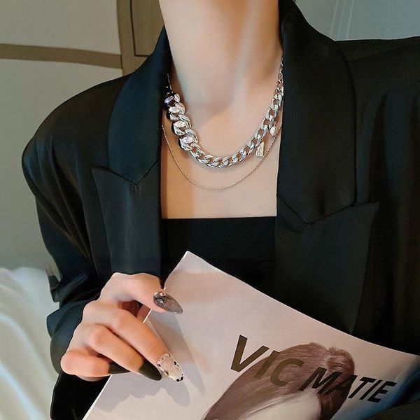 chains titanium steel double-layer necklace trendy style hip hop neck chain summer accessories for women jewelry, Silver
chains titanium steel double-layer necklace trendy style hip hop neck chain summer accessories for women jewelry, Silver