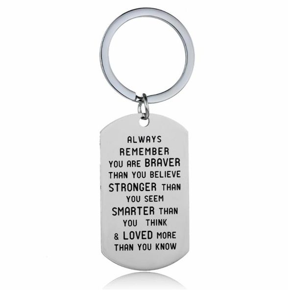 keychains "always remember you are braver than believe" inspirational gift keychain keyring tag key ring chains stainless steel, Silver
keychains "always remember you are braver than believe" inspirational gift keychain keyring tag key ring chains stainless steel, Silver