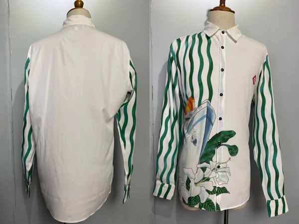 men's casual shirts w1941 fashion 2021 runway luxury european design party style clothing, White;black
men's casual shirts w1941 fashion 2021 runway luxury european design party style clothing, White;black