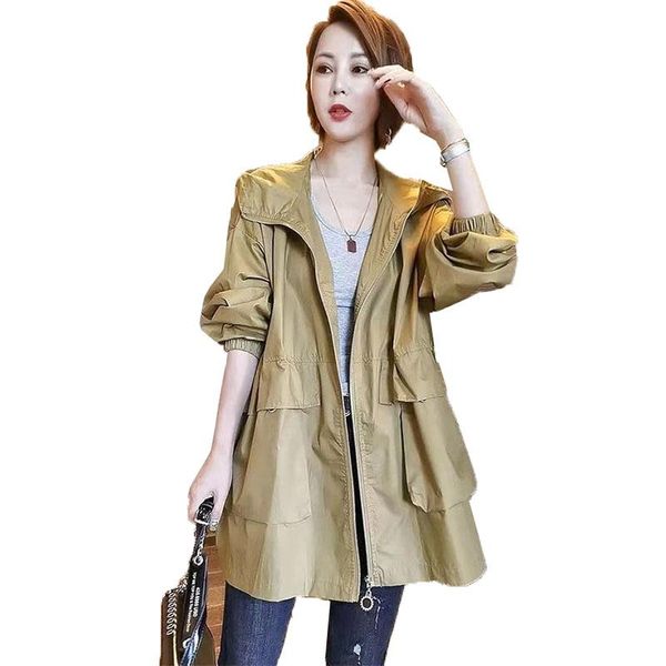 women's trench coats 2021 windbreaker jackets mid-length spring autumn casaco large size 3xl thin coat loose casual hooded jacket femal, Tan;black
women's trench coats 2021 windbreaker jackets mid-length spring autumn casaco large size 3xl thin coat loose casual hooded jacket femal, Tan;black