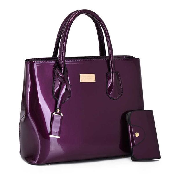 bag women's lacquer leather large capacity child mother multi piece set fashion bag simple shoulder hand