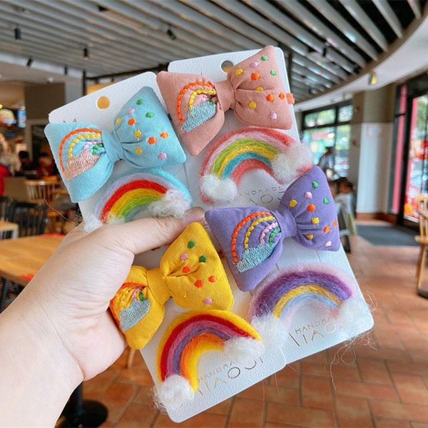 hair accessories 2 pcs/set cute korean fabric rainbow bb clips for girls kids embroidery flower bows hairpins princess, Slivery;white
hair accessories 2 pcs/set cute korean fabric rainbow bb clips for girls kids embroidery flower bows hairpins princess, Slivery;white