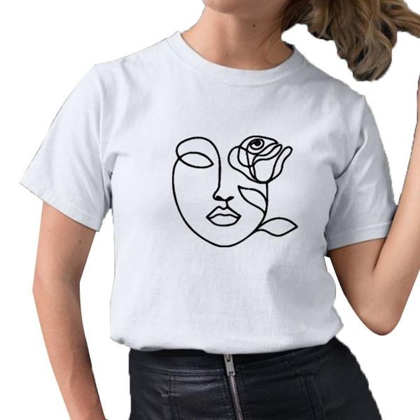 women's t-shirt face rose abstract art graphic tee shirt femme short sleeve o-neck cotton t women black white loose ladies
women's t-shirt face rose abstract art graphic tee shirt femme short sleeve o-neck cotton t women black white loose ladies