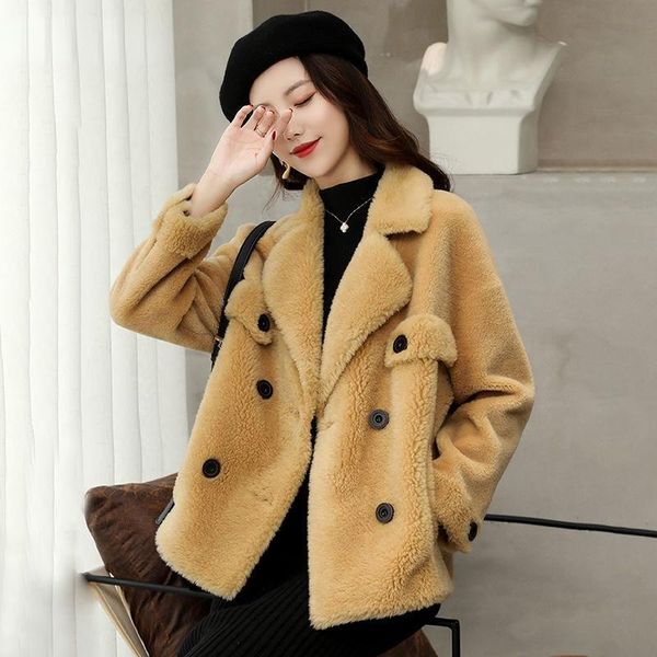women's fur & faux women 2021 winter real wool coats warm jacket female genuine granular sheep shearling coat lady thick overcoat a518, Black
women's fur & faux women 2021 winter real wool coats warm jacket female genuine granular sheep shearling coat lady thick overcoat a518, Black