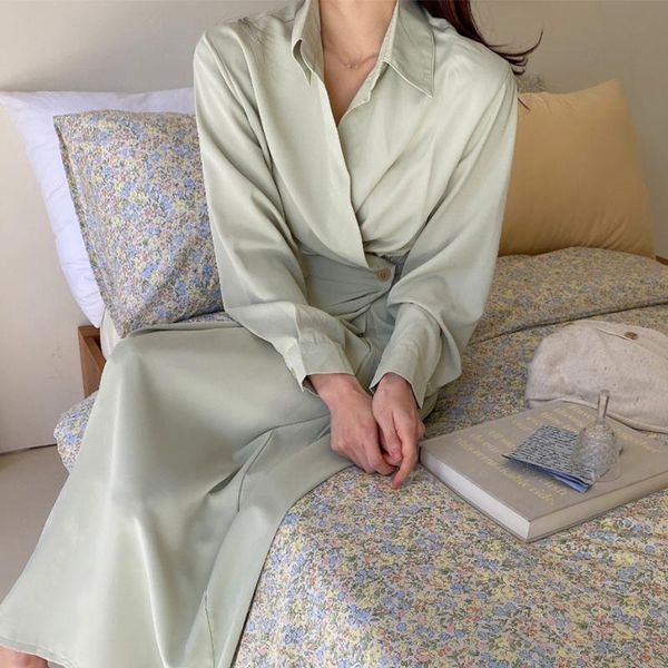 casual dresses korean chic temperament one piece slim high waist long sleeve lapel shirts dress women single button robe vestido mujer pleat, Black;gray
casual dresses korean chic temperament one piece slim high waist long sleeve lapel shirts dress women single button robe vestido mujer pleat, Black;gray