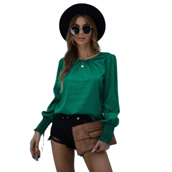 women's blouses & shirts elegant satin shirt women spring autumn o neck pleated long sleeve faux silk blouse fashion ladies loose vint, White
women's blouses & shirts elegant satin shirt women spring autumn o neck pleated long sleeve faux silk blouse fashion ladies loose vint, White