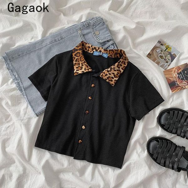 women's blouses & shirts gagaok women vintage shirt 2021 summer turn-down collar leopard button short street wear korean wild and, White
women's blouses & shirts gagaok women vintage shirt 2021 summer turn-down collar leopard button short street wear korean wild and, White