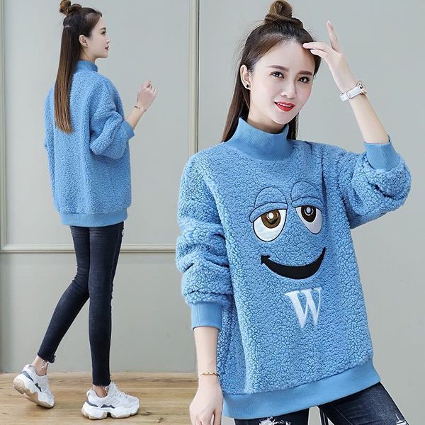 autumn and winter new warm hoodless cashmere sweater women cartoon embroidery fashion korean high collar long sleeve coat women, Black
autumn and winter new warm hoodless cashmere sweater women cartoon embroidery fashion korean high collar long sleeve coat women, Black