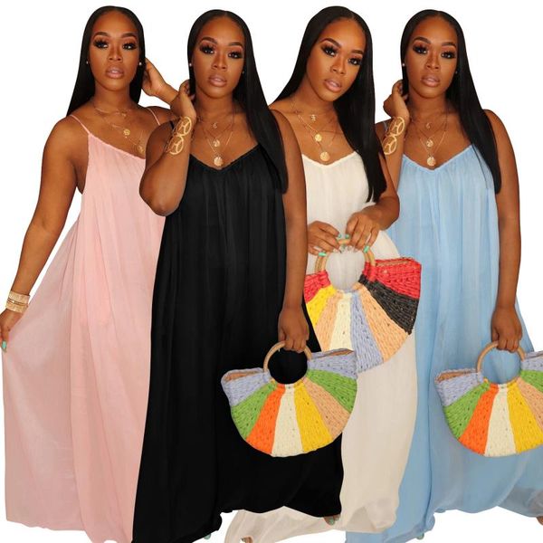 gym clothing rompers 2021 summer women casual loose spaghetti straps chiffon jumpsuit sleeveless backless playsuit trousers overalls, White;black
gym clothing rompers 2021 summer women casual loose spaghetti straps chiffon jumpsuit sleeveless backless playsuit trousers overalls, White;black