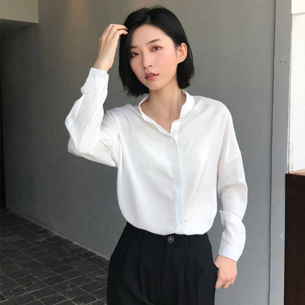 women's blouses & shirts arrival spring women long sleeve ol white stand collar loose casual silkiness blouse female 8obl
women's blouses & shirts arrival spring women long sleeve ol white stand collar loose casual silkiness blouse female 8obl