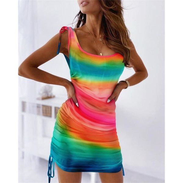 propcm women summer mini dress shrinkage drawstring design o-neck sleeveless high waist slim pullovers dresses for streetwear, Black;gray
propcm women summer mini dress shrinkage drawstring design o-neck sleeveless high waist slim pullovers dresses for streetwear, Black;gray