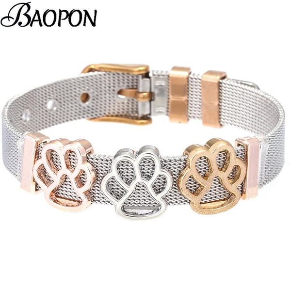 charm bracelets baopon crystal cute dog claw slide keeper stainless steel fine mesh bracelet for women fashion jewelry, Golden;silver
charm bracelets baopon crystal cute dog claw slide keeper stainless steel fine mesh bracelet for women fashion jewelry, Golden;silver