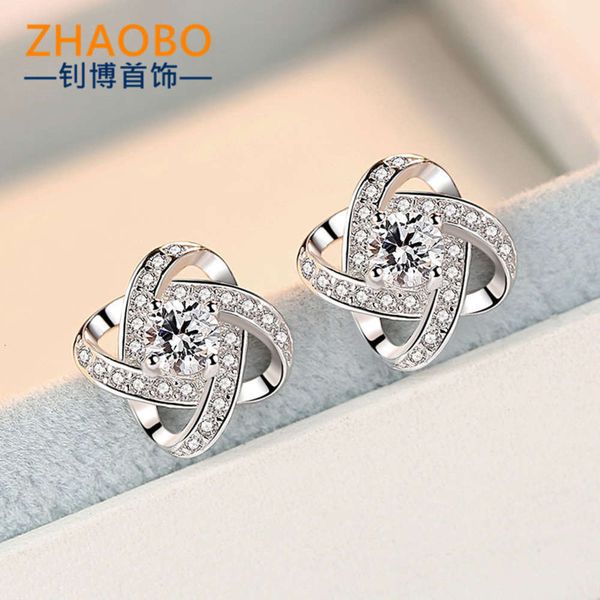 Zhaobo S925 silver clover Earrings, Black
Zhaobo S925 silver clover Earrings, Black