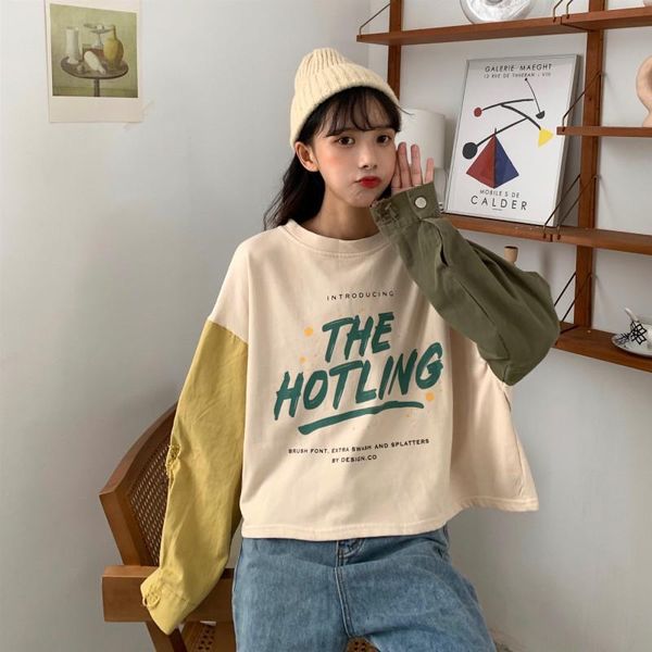 women's hoodies & sweatshirts korean loose letter print panelled patchwork long sleeve o-neck pullovers spring autumn women clothing fa, Black
women's hoodies & sweatshirts korean loose letter print panelled patchwork long sleeve o-neck pullovers spring autumn women clothing fa, Black