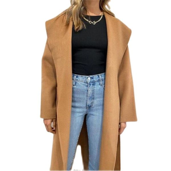 women's wool & blends europe-usa style elegant greatcoat women/girl lapel solid double sided woollen cloth lace-up loose thicken cardig, Black
women's wool & blends europe-usa style elegant greatcoat women/girl lapel solid double sided woollen cloth lace-up loose thicken cardig, Black