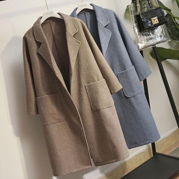 women's wool & blends simple oversized women fall winter 2021 woolen coat solid fashion open stitch loose -5xl high street jackets wb, Black
women's wool & blends simple oversized women fall winter 2021 woolen coat solid fashion open stitch loose -5xl high street jackets wb, Black