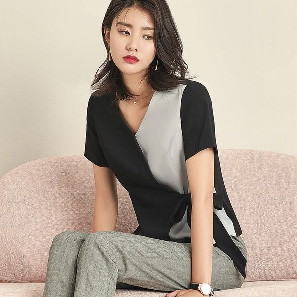 women's knits & tees shirt summer 2021 short sleeve western style chiffon korean sense of design niche v-neck casual t-shirt, White
women's knits & tees shirt summer 2021 short sleeve western style chiffon korean sense of design niche v-neck casual t-shirt, White