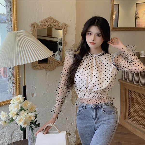 women's blouses & shirts 2021 spring polka dot sweet casual fashion female shirt termperament short all-match basic slim-fit, White
women's blouses & shirts 2021 spring polka dot sweet casual fashion female shirt termperament short all-match basic slim-fit, White