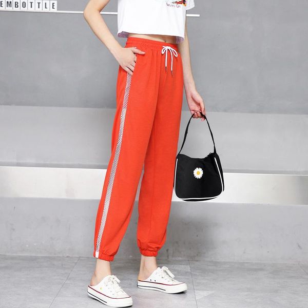womens ice silk sweatpants pocket joggers streetwear high elastic waist drawstring ankle-length cuff harem pants sport trousers women's, Black;white
womens ice silk sweatpants pocket joggers streetwear high elastic waist drawstring ankle-length cuff harem pants sport trousers women's, Black;white