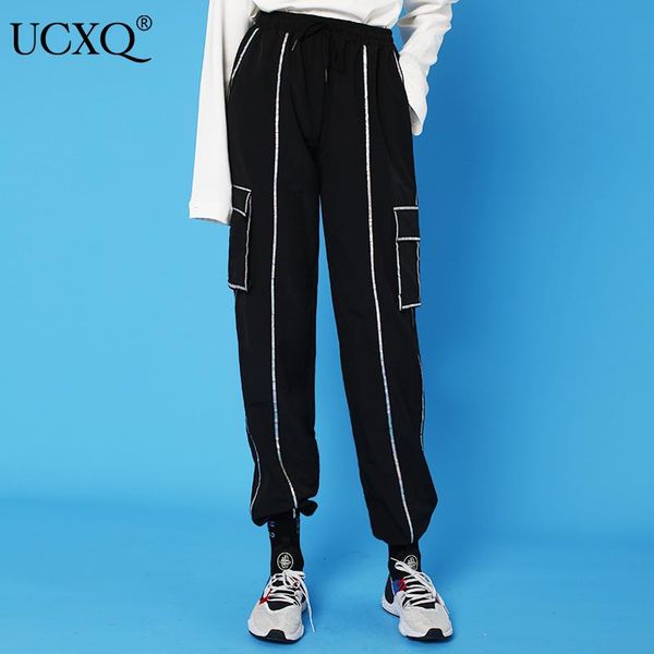 women's pants & capris ucxq woman cargo black reflective strip pockets long length high elastic waist casual style 2021 autumn tide 23x, Black;white
women's pants & capris ucxq woman cargo black reflective strip pockets long length high elastic waist casual style 2021 autumn tide 23x, Black;white