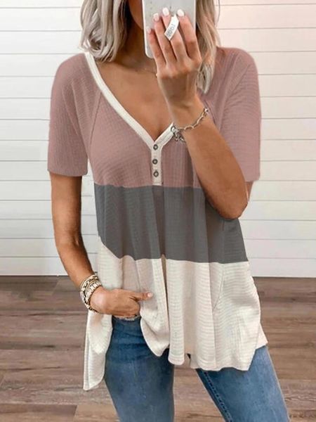 women's t-shirt loose t-shirts women jumpers short sleeve deep v-neck woman pullovers female button stripe oversize cloth undershit ac, White
women's t-shirt loose t-shirts women jumpers short sleeve deep v-neck woman pullovers female button stripe oversize cloth undershit ac, White