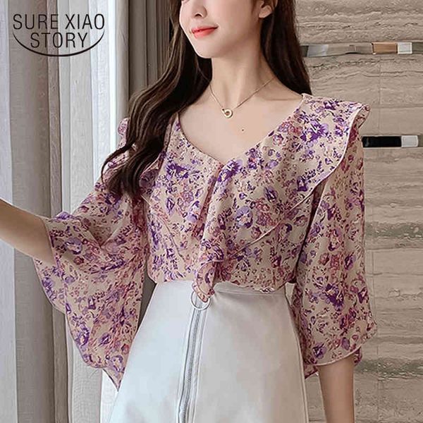 printed chiffon blouse lotus leaf short sleeve summer thin female half french v-neck sweet feminine 9375 50 210508, White
printed chiffon blouse lotus leaf short sleeve summer thin female half french v-neck sweet feminine 9375 50 210508, White