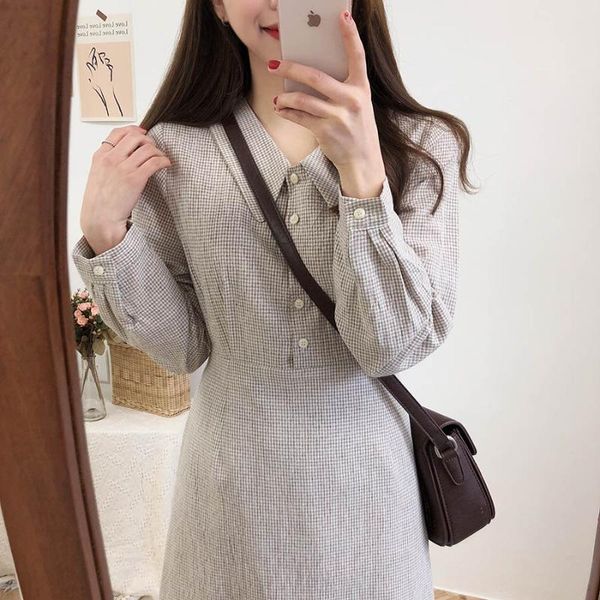 casual dresses plus size autumn dress girls boho party female vintage plaid buttons long sleeve women shirt robe vestido, Black;gray
casual dresses plus size autumn dress girls boho party female vintage plaid buttons long sleeve women shirt robe vestido, Black;gray