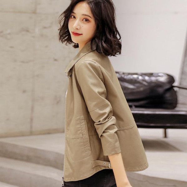 women's jackets short coat spring and autumn leather jacket pu loose 2021 korean fashion casual black wild list, Black;brown
women's jackets short coat spring and autumn leather jacket pu loose 2021 korean fashion casual black wild list, Black;brown