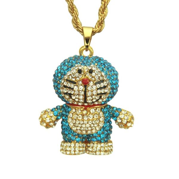 pendant necklaces european and american cute cartoon cat full diamond exaggerated personality net red necklace, Silver
pendant necklaces european and american cute cartoon cat full diamond exaggerated personality net red necklace, Silver