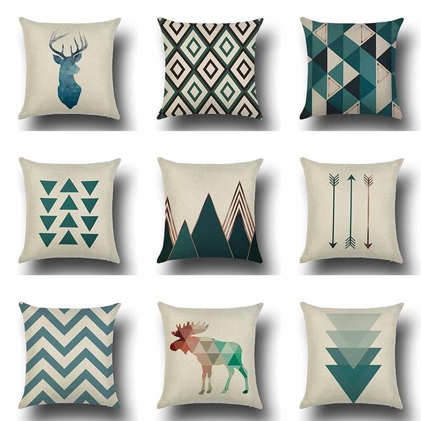 cushion/decorative pillow elk triangle pattern blue nordic geometric linen pillowcase
cushion/decorative pillow elk triangle pattern blue nordic geometric linen pillowcase