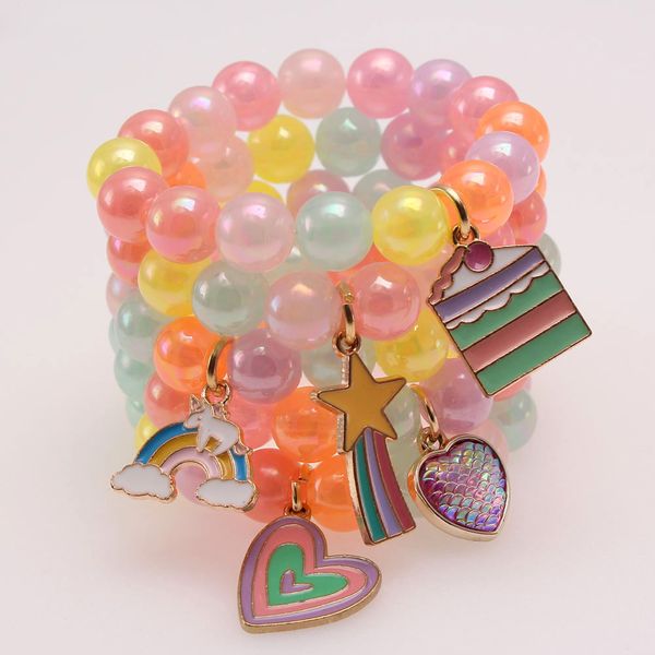 candy color baby girls elastic beads bangles bracelets cute heart/rainbow/cake pendants colorful beaded bangles, Red;brown
candy color baby girls elastic beads bangles bracelets cute heart/rainbow/cake pendants colorful beaded bangles, Red;brown