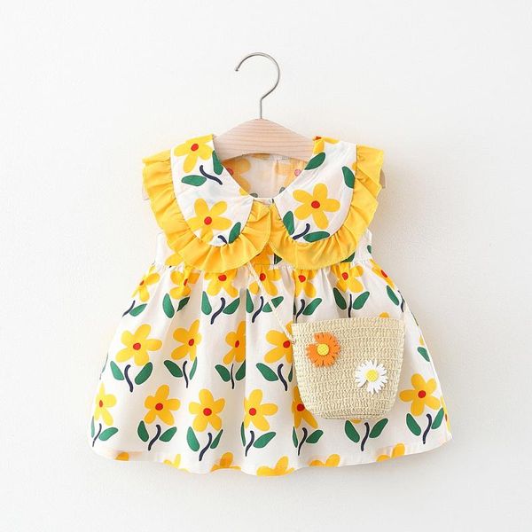 summer baby kids sleeveless lapel collar flower print princess party children's dress infant girls sundress + bag vestidos girl's, Red;yellow
summer baby kids sleeveless lapel collar flower print princess party children's dress infant girls sundress + bag vestidos girl's, Red;yellow