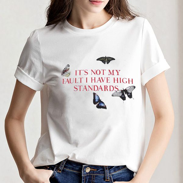 women's butterfly letter printed it's not my fault aesthetic harajuku t shirt stylish women graphic t shirts cotton tees 210518, White
women's butterfly letter printed it's not my fault aesthetic harajuku t shirt stylish women graphic t shirts cotton tees 210518, White