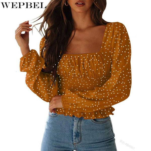 women's blouses & shirts wepbel dotted prints casual slim fit pleated blouse summer fashion lantern sleeve square collar ruffle, White
women's blouses & shirts wepbel dotted prints casual slim fit pleated blouse summer fashion lantern sleeve square collar ruffle, White