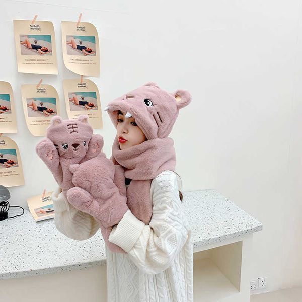 scarf hat glove integrated winter plush thickened warm soft cute cartoon little tiger scarf, Blue;gray
scarf hat glove integrated winter plush thickened warm soft cute cartoon little tiger scarf, Blue;gray